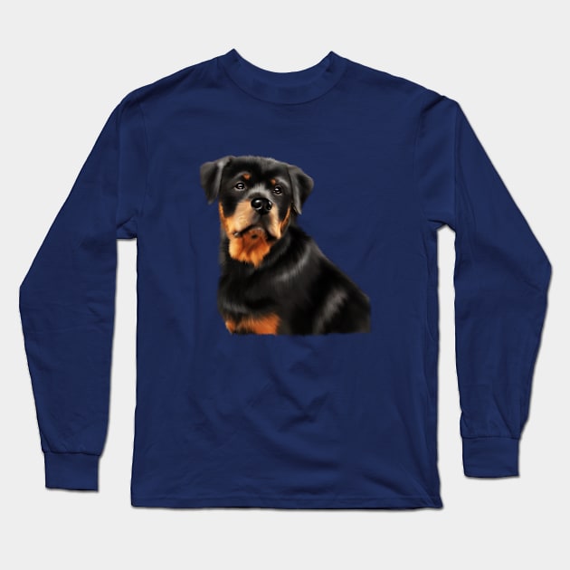 Rottweiler Dog, Dog Lover Long Sleeve T-Shirt by dukito